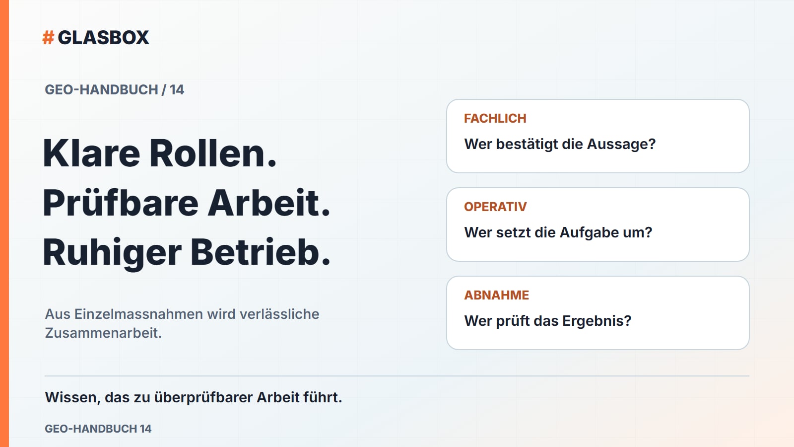 Team, Tools und klare Verantwortung